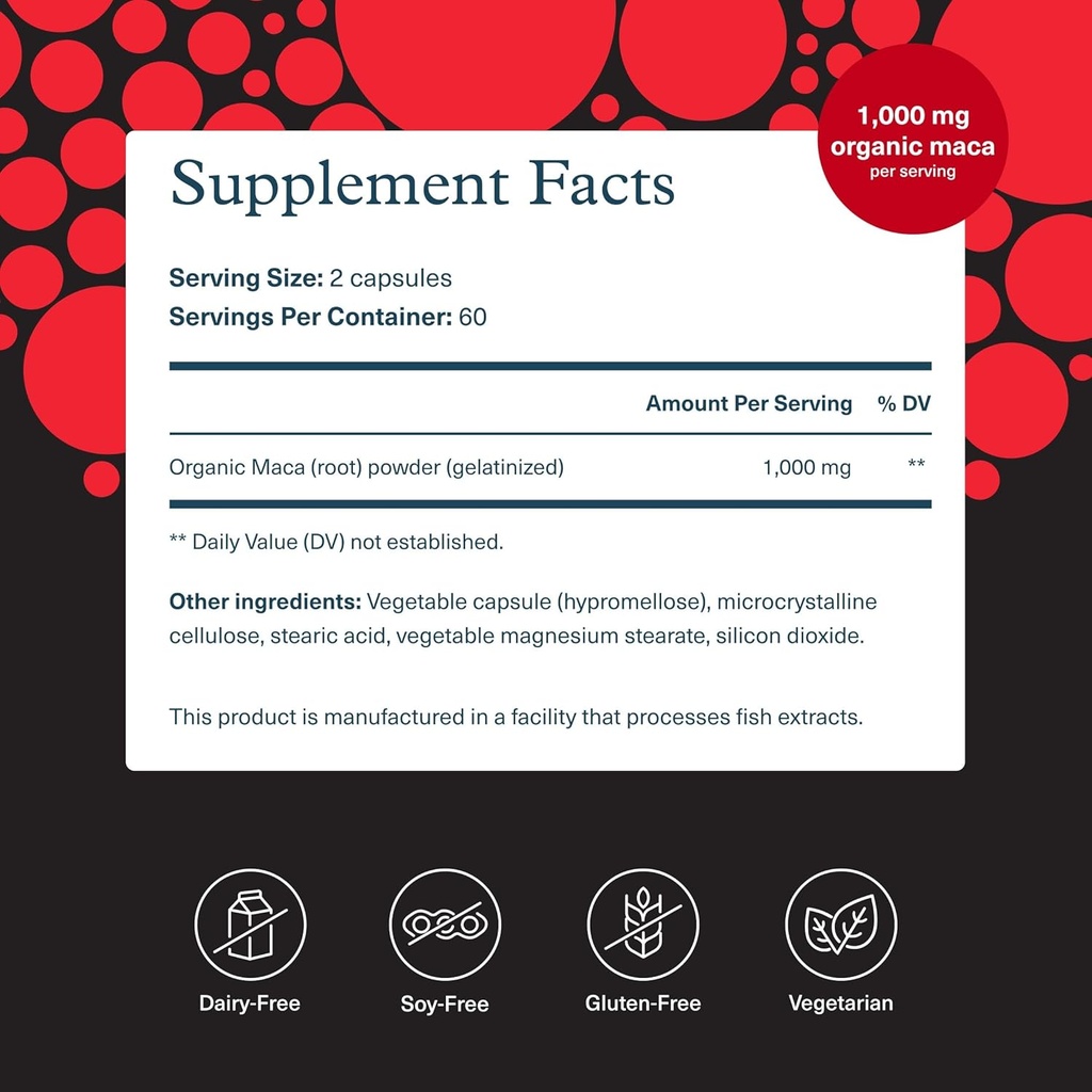 Youtheory Men's Maca - Vegan Maca Supplement for Men - Supports Energy, Stamina & Endurance* - Dairy, Soy & Gluten Free - 120 Vegetable Capsules 3