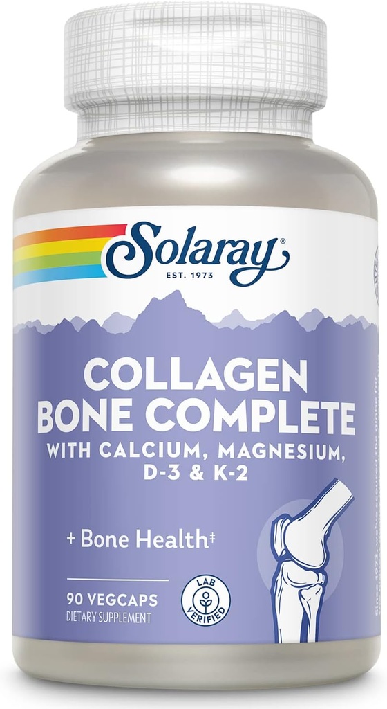 SOLARAY Collagen Bone Complete | Advanced Bone Matrix Formula with Plant Calcium & Magnesium | 30 Servings | 90 VegCaps 2