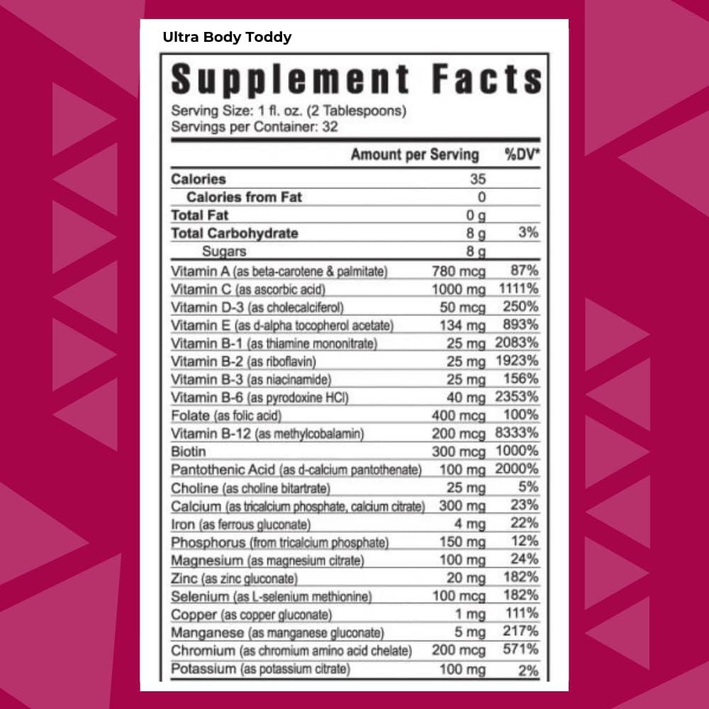 Youngevity Ultra Body Toddy - 100+ Nutrient Mega Multi-Vitamin Mineral Supplement for Men and Women - Enhanced Absorption - Phytonutrients - Amino Acids - (32 Fl Oz) 3