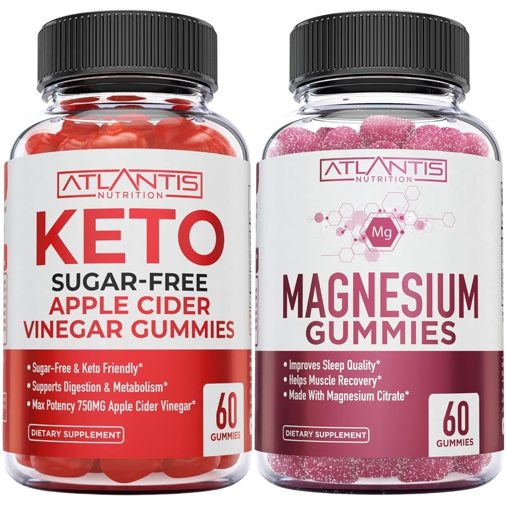 Magnesium 60 Gummies + Sugar Free Keto Apple Cider Vinegar 60 Gummies 2