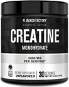 Jacked Factory Creatine Monohydrate Powder 150g - 5g Daily Creatine Supplement for Men and Women, Vegan-Friendly, Third-Party Tested - 30 Servings, Unflavored 2