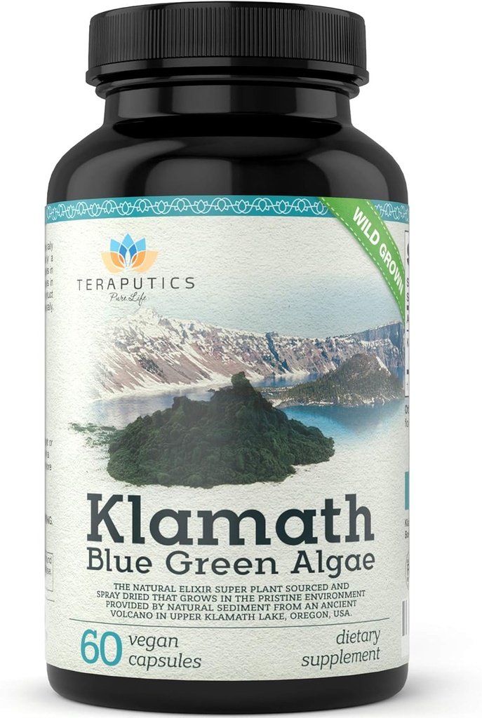 Premium Klamath Lake Blue Green Algae - More Powerful Than Spirulina and Chlorella Supplements | Pure Chlorophyll Rich SuperFood, Sourced from Organic Klamath Lake, 500mg, 60 Vegan Capsules 2