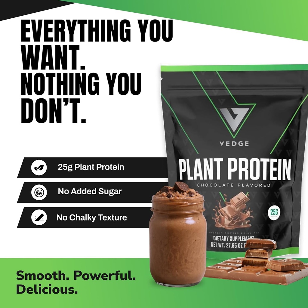 vedge Vegan Protein Powder - Plant Protein Powder with Pea, Pumpkin & Sunflower - USDA Organic, Amino Acids, Dairy Free, Gluten Free, Soy Free, Keto, Non GMO, Smooth Texture - Chocolate - 20 Servings 3