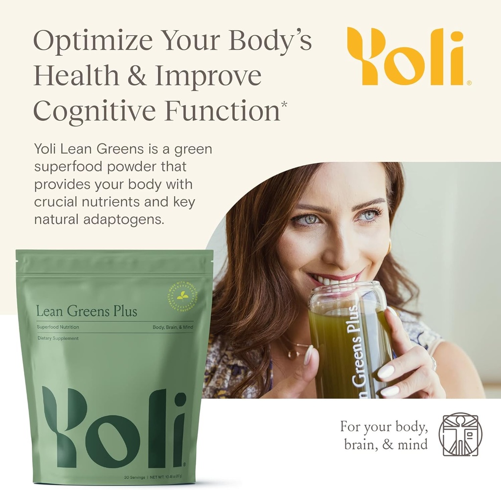 Yoli® Lean Greens Plus - Super Greens Powder - Greens Superfood Powder Supplement - 14 OZ 4