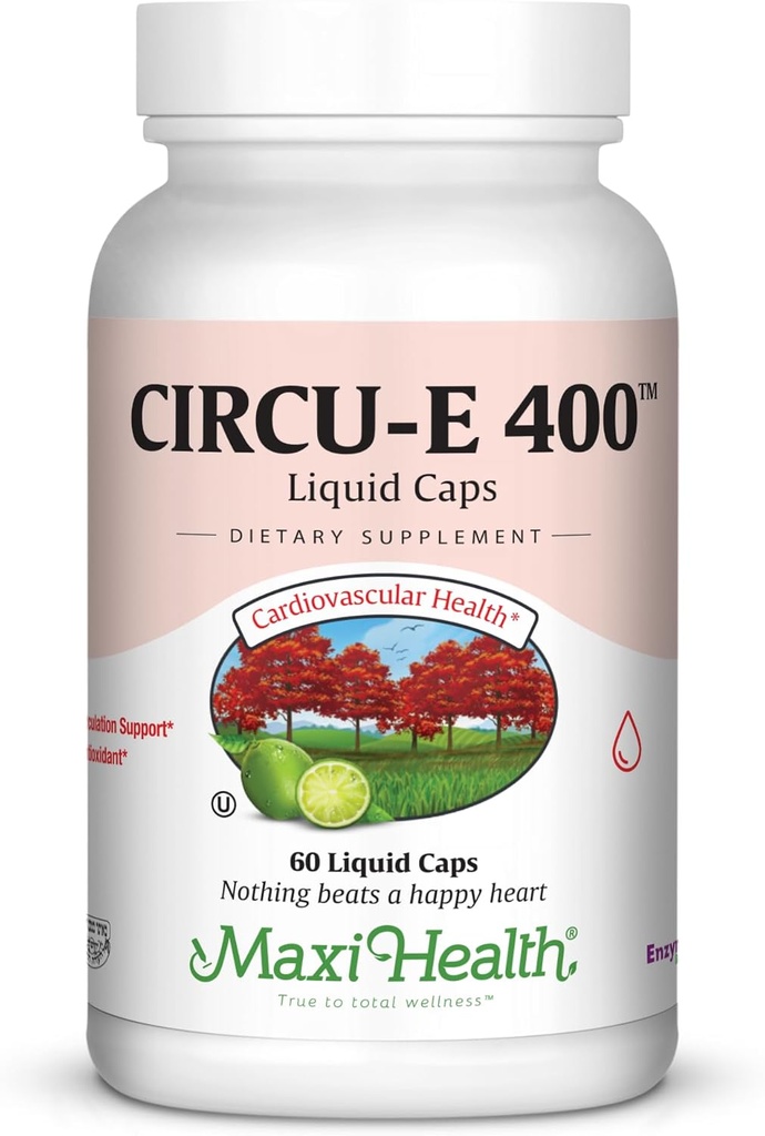 Maxi Health Circu-E 400 IU - Natural Vitamin E - Body's Defense System Support - 60 Capsules - Kosher 2