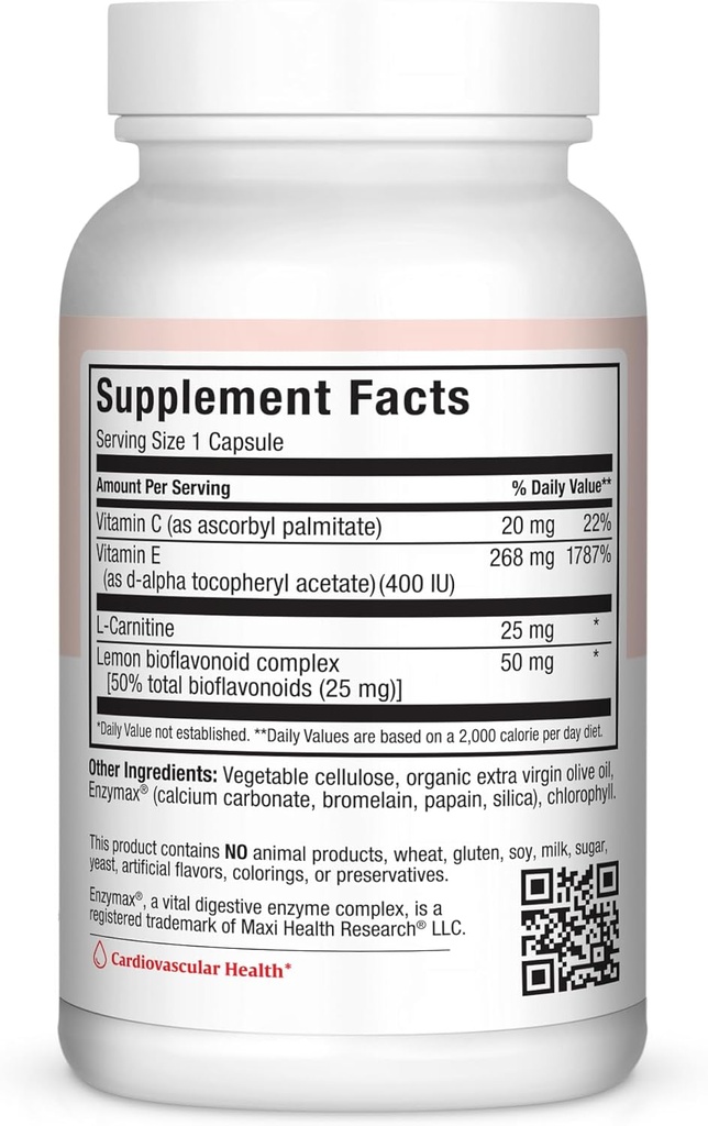 Maxi Health Circu-E 400 IU - Natural Vitamin E - Body's Defense System Support - 60 Capsules - Kosher 3