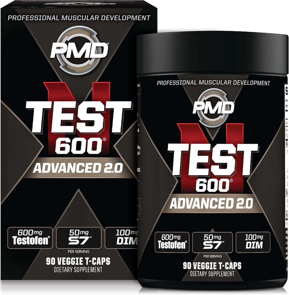 PMD Sports N-Test 600 Advanced Nitric Oxide Booster for Men - with Clinically Studied Testofen - Lean Muscle and Strength Gains with Estrogen Suppression (90 Veggie -Caps) 2