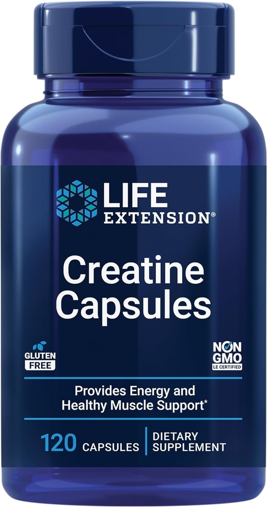 Life Extension Creatine Capsules and Taurine Supplement Bundle - 120 Creatine Capsules Promoting Strength and 1000mg Taurine for Heart Health 3