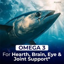 Omega 3 Fish Oil 1000mg – EPA 180mg DHA 120mg – Omega 3 Fatty Acids Supplement – Heart, Eye & Joint Support – 60 Softgels – Hallusa Natural 3