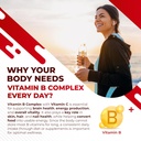 Vitamin B Complex Vitamin B1, B2, 6,9,12 Niacin, with Vitamin C - Support Brain Health, Energy Levels, Skin, Hair, and Nails - Made and Tested in The USA 3