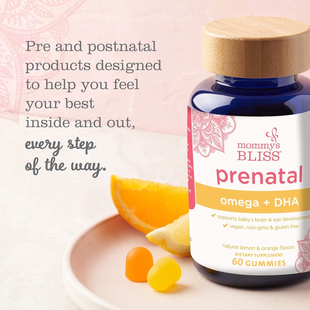 Mommy's Bliss Prenatal Vitamin with Omega & DHA: Supports Baby's Brain & Eye Development with Vitamin C, Omega 3, 6, 9, & DHA, Vegan, Gluten Free, Non-GMO, 60 Gummies (20 Servings) 5
