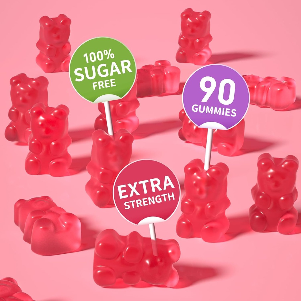 Magnesium Glycinate Gummies Sugar Free,Magnesium Potassium Supplement with Vitamin D3,B6 to Sleep,Stress,Muscle Relief,Nerve Health Support for Adults,180 Raspberry Flavor Gummy 5