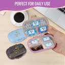 3 Packs 7-Compartments Pill Organizer - Large, Secure Locking and Moisture Proof Pill Box -Travel Friendly with Labels - Portable Daily Pill Dispenser for Vitamins/Fish Oils/Supplements - Pastillero 5