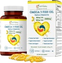 Omega 3 Triple Strength EPA DHA Supplement - 2500mg Lemon Flavored Burpless Fish Oil - High Potency 900mg EPA 600mg DHA Supports Circulation, Brain, Heart, Eye, Skin, Bone & Joints - 120 Softgels 2