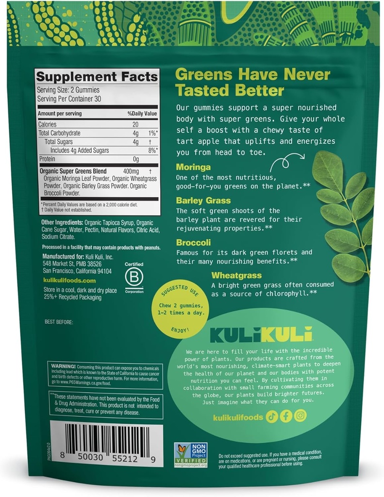 Kuli Kuli Super Energy Gummies - Energy Supplements with Moringa, Caffeine-Free Natural Energy Booster - 60 Non-GMO, Gluten-Free Moringa Gummies 3