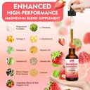 2 Pack Magnesium Glycinate Liquid Drops, 1500mg Magnesium Liquid Supplement with Vitamin B6, D3, L - Theanine, Omega3,Support Night, Muscle, Bone, Mood, Strawberry Flavor - 4 Fl Oz (120ml) Bottle 4