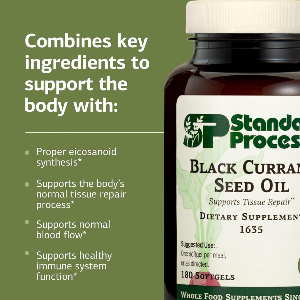 Standard Process Black Currant Seed Oil Dietary Supplement - Gluten-Free Healthy Immune Support - Natural Tissue Care - 180 Softgels 5