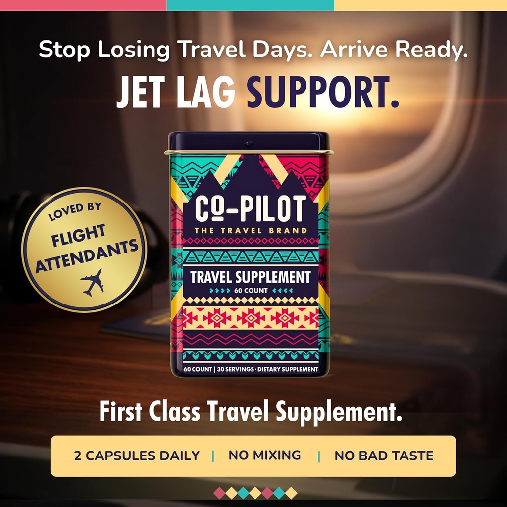 Travel Vitamin Supplement for Flight and Daily, Jet Lag, Energy, Immune, Digestion Support, Promote Calmness with Ashwagandha, Rhodiola, Chia & D3 for Better Sleep & Mood | Vegan, 60 Count 3