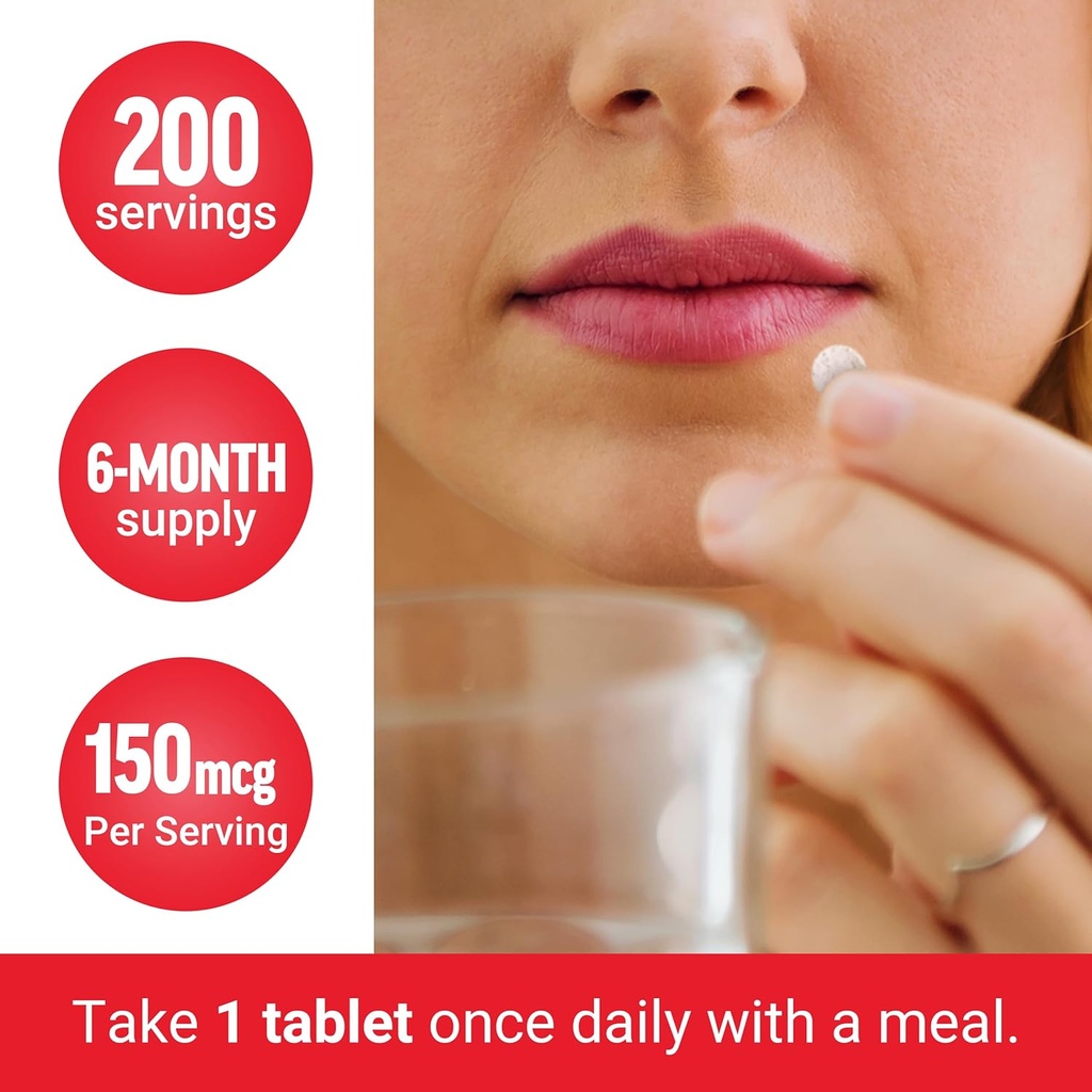 FORCE FACTOR Kelp for Iodine from Organic Kelp to Support Thyroid Health, Strengthen Immunity, and Digestion, Vegan, No Gelatin, Non-GMO 150mcg, 200 Tablets 5