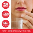 FORCE FACTOR Kelp for Iodine from Organic Kelp to Support Thyroid Health, Strengthen Immunity, and Digestion, Vegan, No Gelatin, Non-GMO 150mcg, 200 Tablets 5