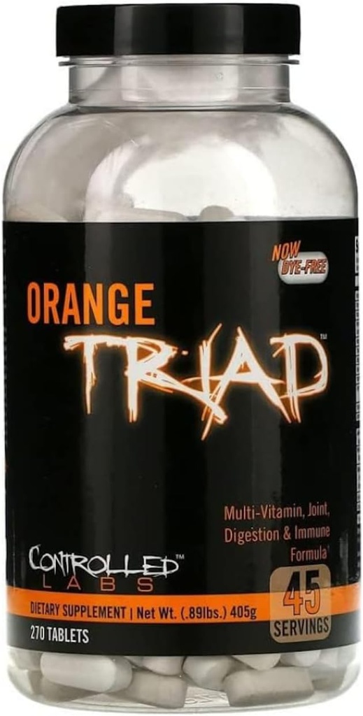 CONTROLLED LABS Orange Triad Daily Multivitamin, Iron Free Sports Supplement for Workout, Digestion, Immune, and Joints, 45 serv - Tablets (270 Count (Pack of 1)) 2