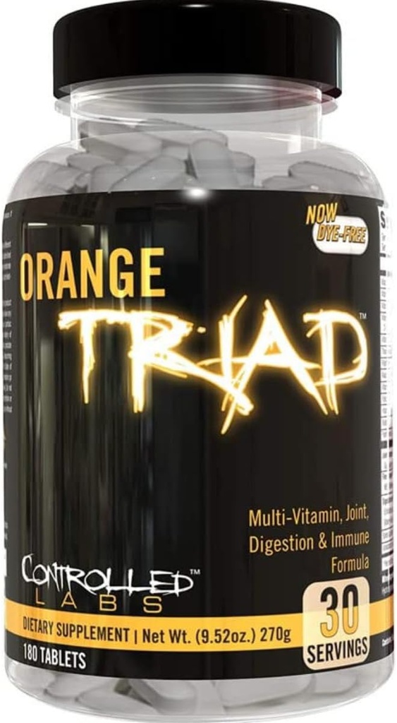 CONTROLLED LABS Orange Triad Daily Multivitamin, Iron Free Sports Supplement for Workout, Digestion, Immune, and Joints, 45 serv - Tablets (270 Count (Pack of 1)) 6