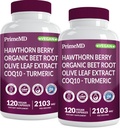 26-in-1 Nitric Oxide Supplement - Heart & Circulation Support with CoQ10, Turmeric, Organic Beet Root, Hawthorn Berry & Garlic - 2103mg per Serving (120ct, Pack of 2) 2