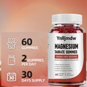 Magnesium Taurate Gummies with Magnesium Taurate, Magnesium Glycinate & Magnesium Citrate-for Heart Health, Muscles Function, Mood Support-Vegetarian, Non-GMO 6
