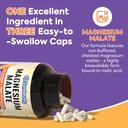 Magnesium Malate Capsules 410mg, Magnesium Supplement, Chelated, High Absorption, Energy Production & Contraction Support, Mineral for Children, Teenagers, and Adults, 90 Vegan Capsules 4