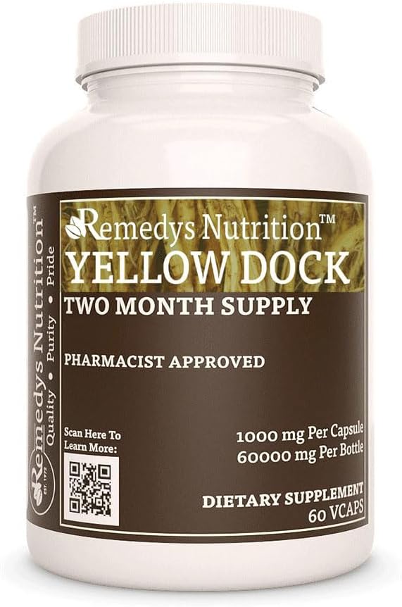Remedy's nutrition Yellow Dock Root | 1,000 mg, 60 Vegan Capsules Herbal Dietary Supplement | Two Month Supply 2