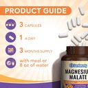 Magnesium Malate Capsules 410mg, Magnesium Supplement, Chelated, High Absorption, Energy Production & Contraction Support, Mineral for Children, Teenagers, and Adults, 90 Vegan Capsules 6