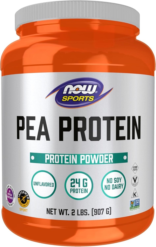 NOW Foods Sports Nutrition, Pea Protein 24 g, Fast Absorbing, Unflavored Powder, 2-Pound 2