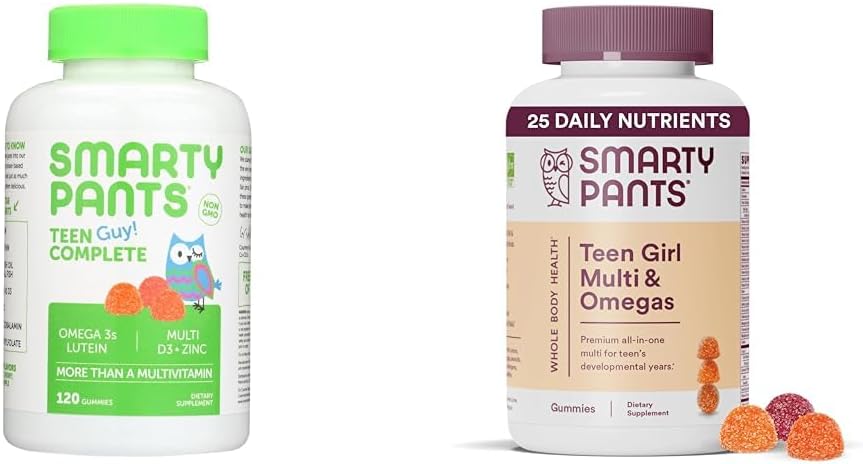SmartyPants Teen Guy Multivitamin Gummies: Omega 3 Fish Oil (EPA/DHA) & Teen Girl Multivitamin Gummies: Omega 3 Fish Oil (EPA/DHA) 2