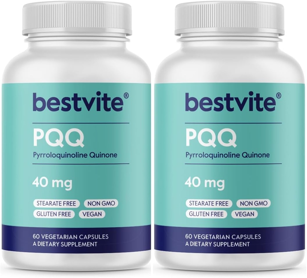BESTVITE PQQ 40mg (Pyrroloquinoline Quinone) (120 Vegetarian Capsules) (60 x 2) - No Stearates - Vegan - Non GMO - Gluten Free 2