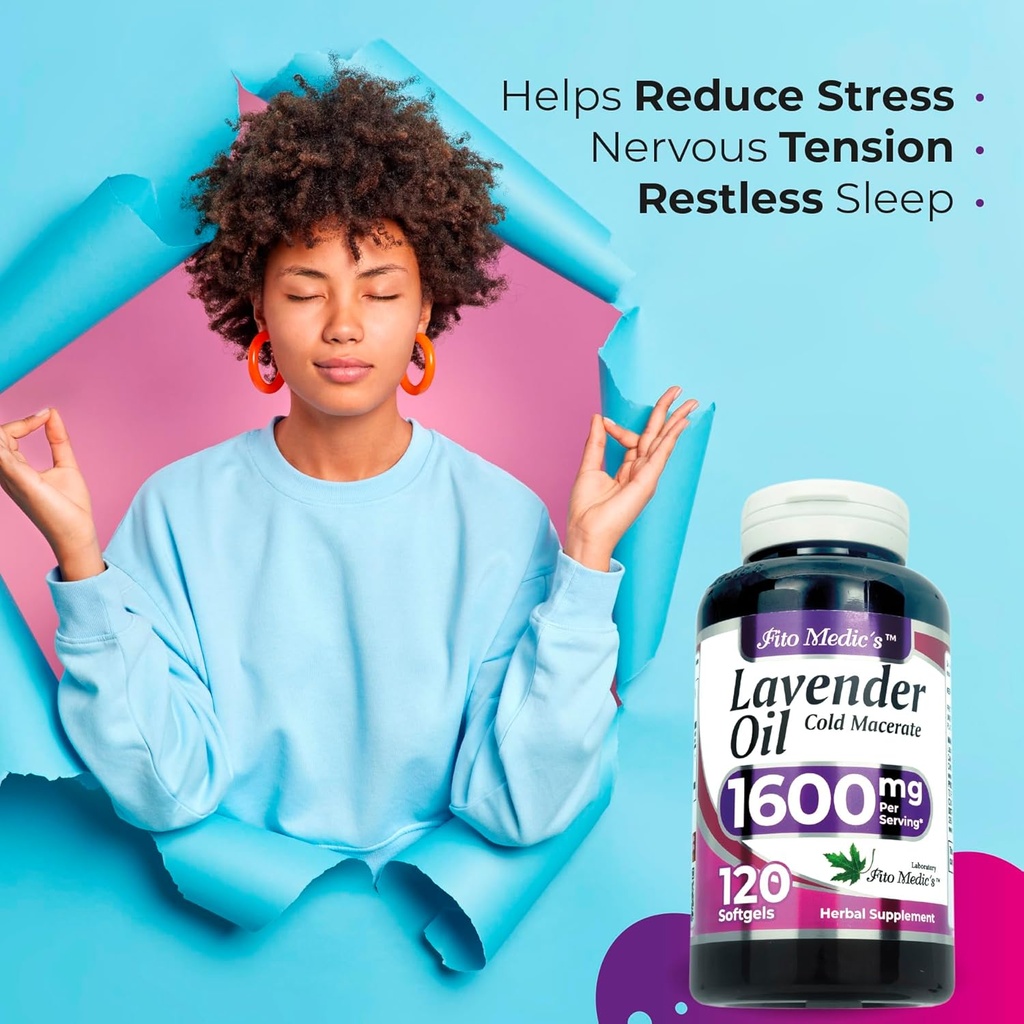 FITO MEDIC'S Lab | Lavender Pills |120 Soft gels | 1600 mg | Better Absorption | Lavender Extract | Lavanda | Lavender | Lavender Capsules, Lavender Oil 3
