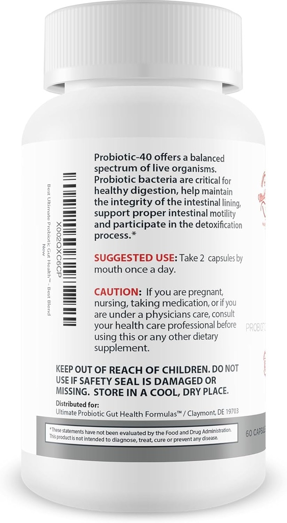 Best Ultimate Probiotic Gut Health - Our Best Total Gut Restore Probiotic - Ultimate 11 Strain Probiotics & Prebiotic Formula to Restore Gut Health - Leaky Gut Supplement - Acid Reflux Probiotics 4
