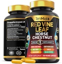 Red Vine Leaf Extract Supplement - 7in1 Formula - Combine with Horse Chestnut, Beet Root, Acai Berry, Hawthorn Berry, Garlic, and Black Pepper - 150 Capsules for 75 Days Supply 2