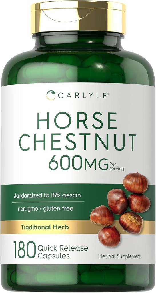 Carlyle Horse Chestnut Extract | 600mg | 180 Capsules | Herbal Supplement | Non-GMO, Gluten Free 2