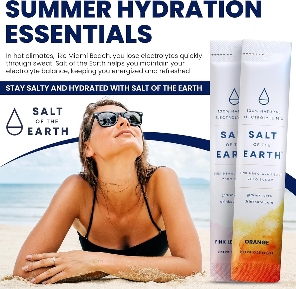 Salt of the Earth Premium Zero-Sugar Electrolyte - Made with Pink Himalayan Salt - Hydration Powder Packets | Premium Ingredients | Keto & Paleo Friendly | 12 Sticks, Unflavored 6