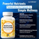 Methylated Multivitamin for Men Women - 5-MTHF Riboflavin Vitamin B2 B6 B12 B Complex Trimethylglycine Methyl Folate L Methylfolate Capsules Supplement 5