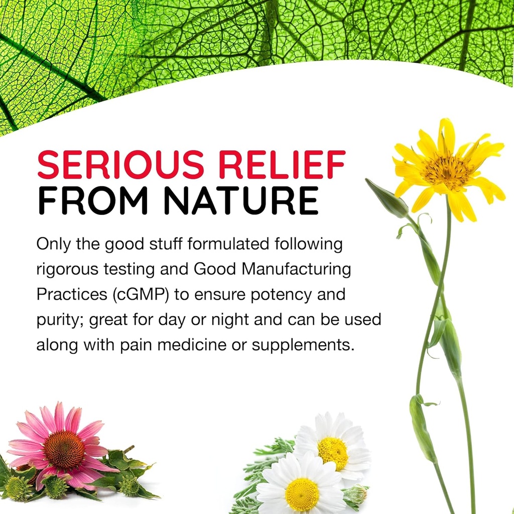 T-Relief Extra Strength Pain Relief Arnica +12 Natural Relieving Actives for Back Pain Joint Soreness Muscle Aches & Stiffness, Whole Body Fast-Acting Relief for Women & Men - 100 Tablets 5