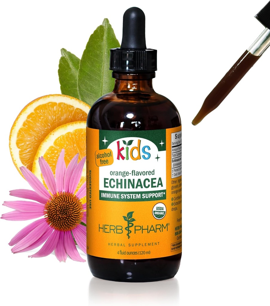 Herb Pharm Kids Certified-Organic Alcohol-Free Echinacea Glycerite Liquid Extract, 4 oz 2