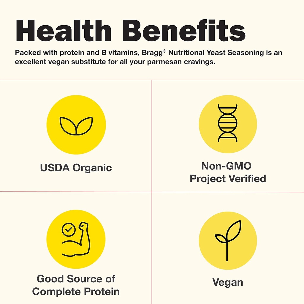Bragg Nutritional Yeast Seasoning Variety Pack - (2 Pack) 3 oz - Dairy-Free Parmesan Cheese Substitute - Perfect for Salads, Pastas, Popcorn, and More 5