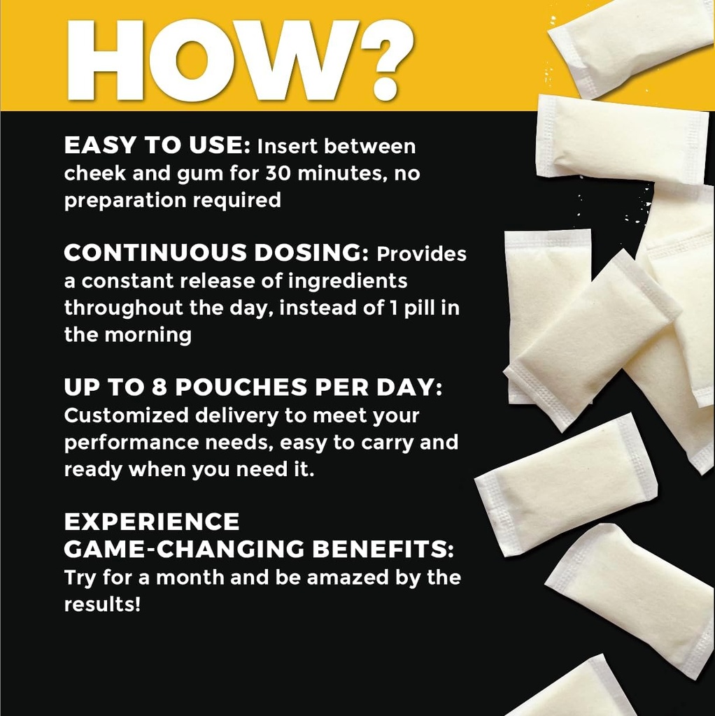 Fully Loaded Alpha Fuel Nootropic Pouches (Mango Fuel) - 5 cans, 15 Pouches per can - Energy Pouches containing Caffeine and nootropic Blend 5