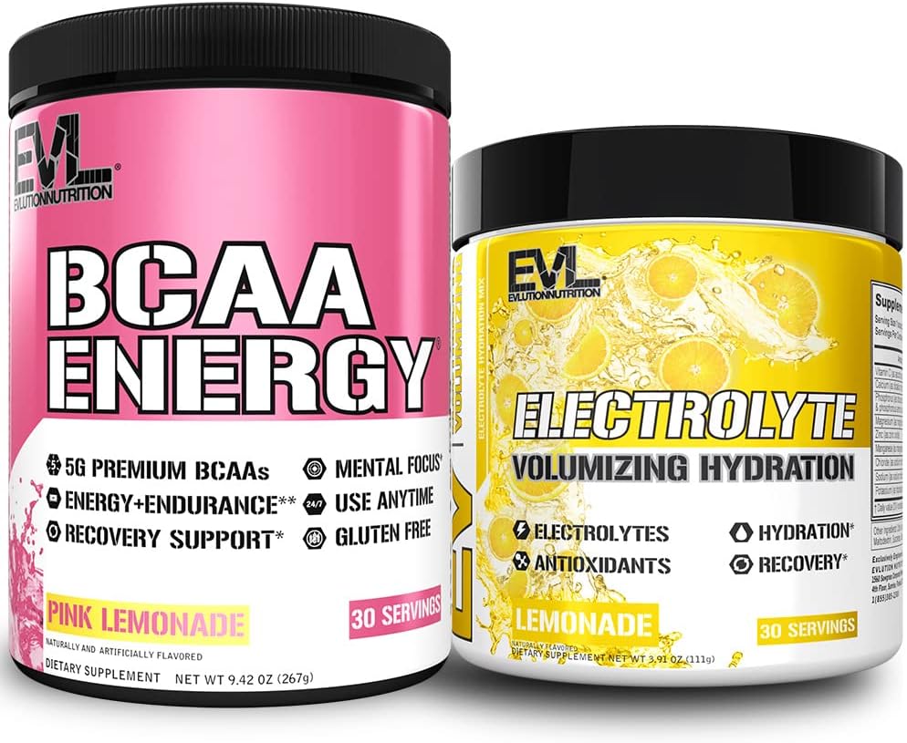 Evlution Ultimate Replenishing Hydration Powder Stack Nutrition Electrolytes Powder Plus Branched Chain Amino Acids Powder - Pre and Post Workout Recovery Drink Mix Bundle with 6 Key Electrolytes 2