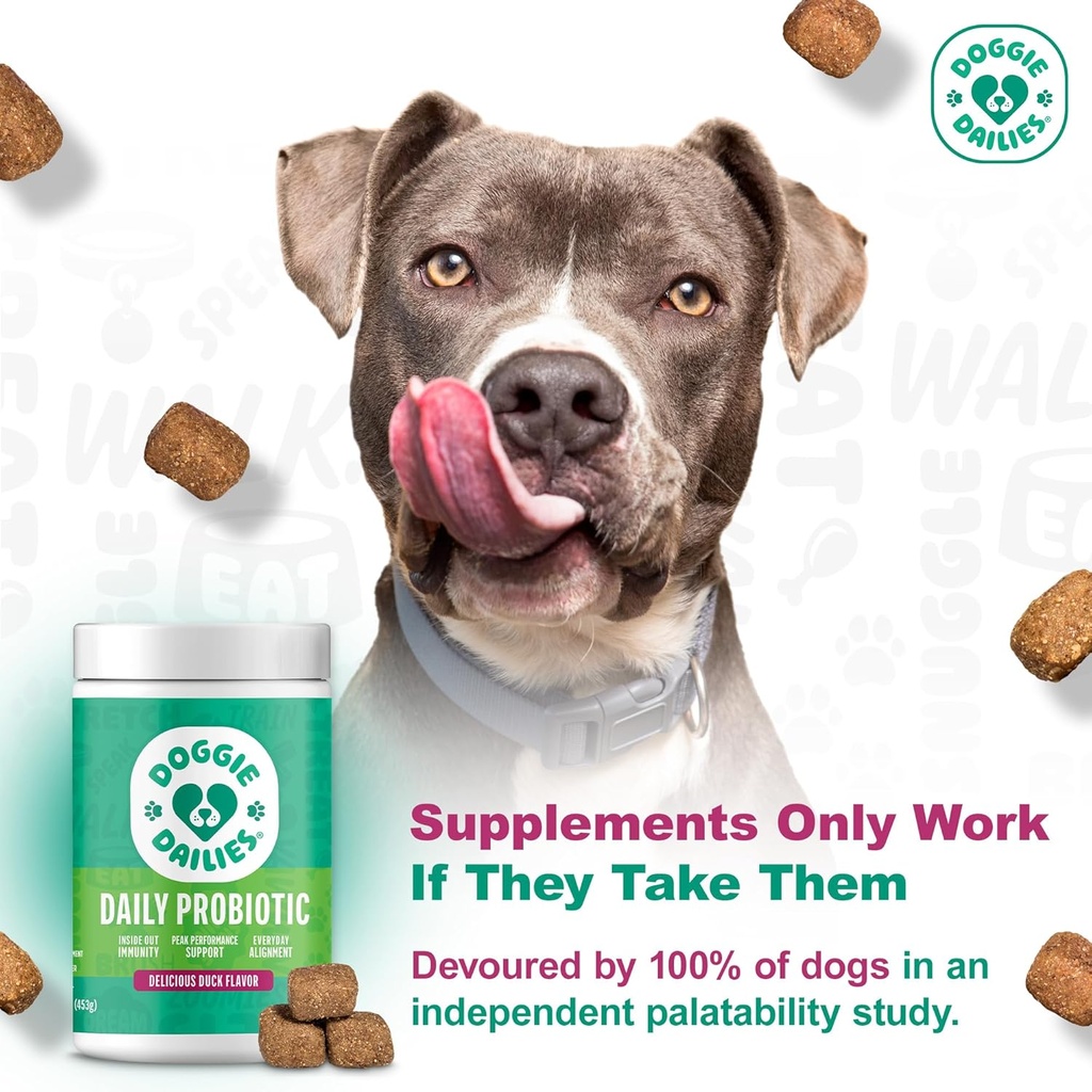 Doggie Dailies Probiotics for Dogs - Advanced Dog Probiotics with Prebiotics - Promotes Digestive Health - Supports Immune System and Overall Health (Duck) 225 Soft Chews 3