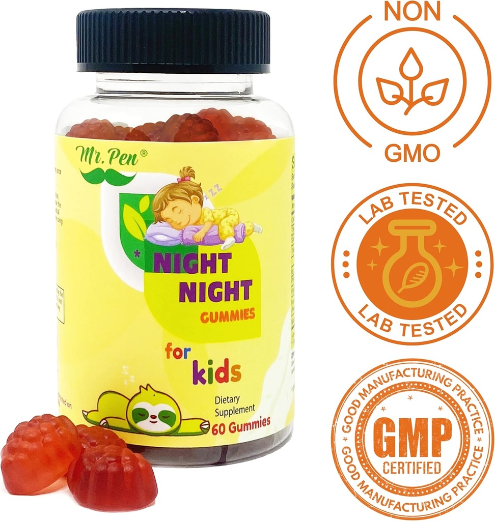 Melatonin Gummies for Kids | 60 Gummies | 2 Months Supplies | Passion Fruit Flavor | Natural Kids Sleep Supplement | 4+ Years, Melatonin Gummies Kids, Supplement for Faster and Longer Sleep 4