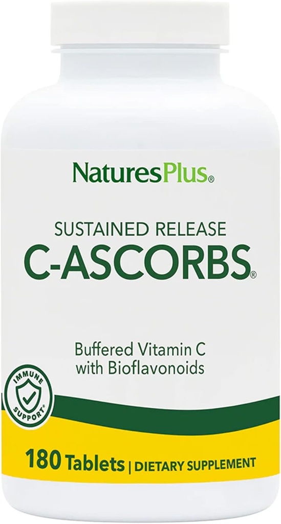NaturesPlus C-Ascorbs Buffered Vitamin C, Sustained Release - 4000 mg, 180 Vegetarian Tablets - Super Potency Immune Support with Mineral Ascorbates, Antioxidant - Gluten-Free - 45 Servings 2