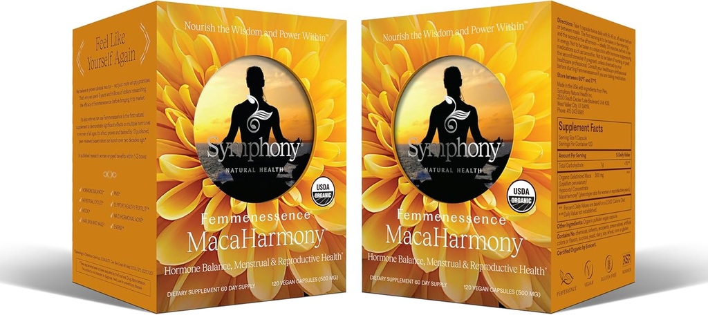 Femmenessence® MacaHarmony® – Clinically Studied Hormone Balance Support for Menstrual Health, PMS Relief, Mood, Skin & Fertility (240 Capsules, 120 Day Supply) 2