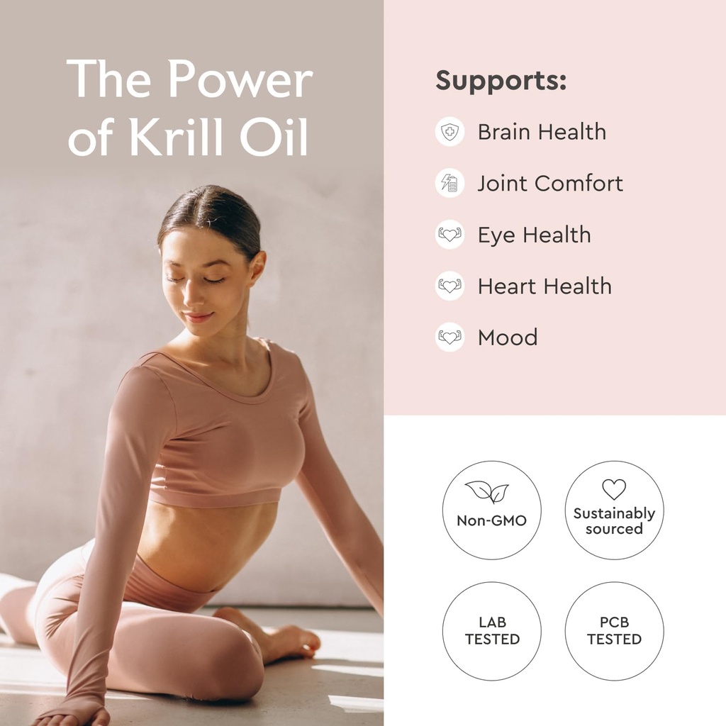 Alaya Naturals - Antarctic Krill Oil 500mg Supplement with Phospholipids, EPA/DHA Omega 3 & Astaxanthin - Non-GMO - PCB Tested Krill Oil - 60 Softgels 5